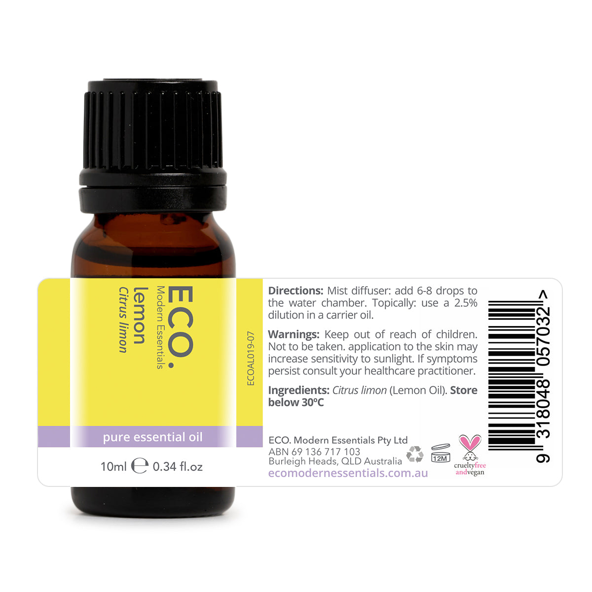 lemon oil bottle label